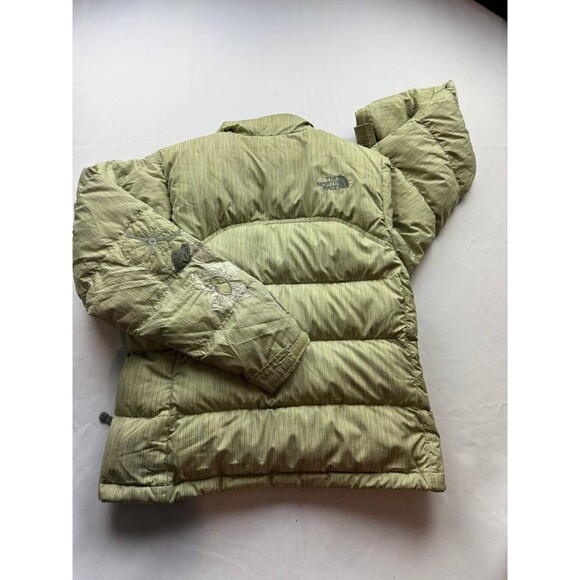 The North Face Womens 1996 Retro Nuptse 700 Down Jacket XS Green Floral Full Zip - Picture 6 of 6